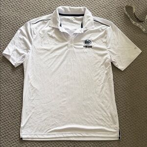 Colosseum White Polo with Navy Penn State Logo